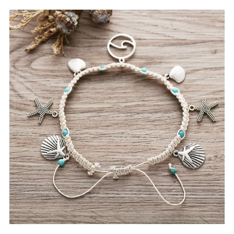 Bransoletka na stopę muszelka B446