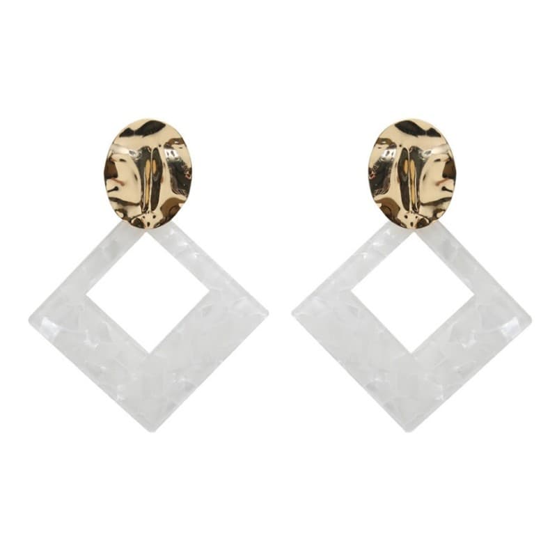 Kolczyki wiszące pearls triangle K1260