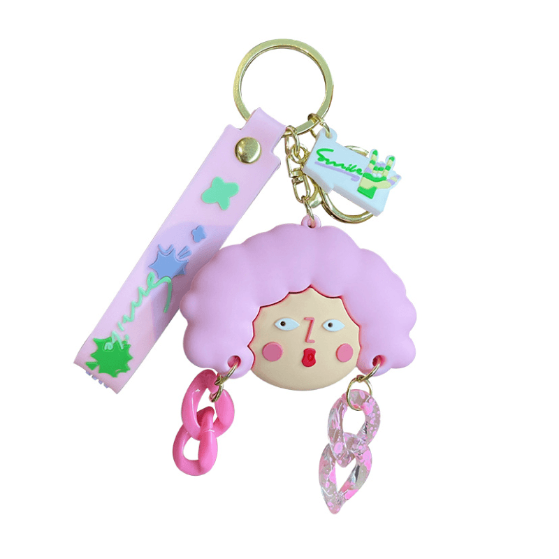 Brelok do kluczy Głowa Loki róż BRL280