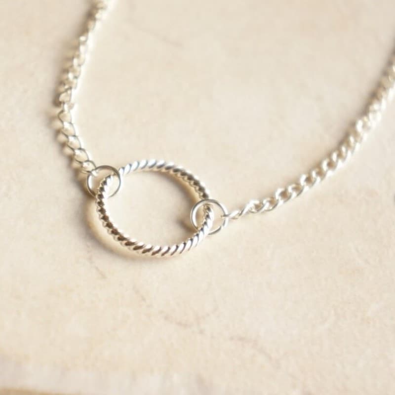 Naszyjnik srebry kółko N75