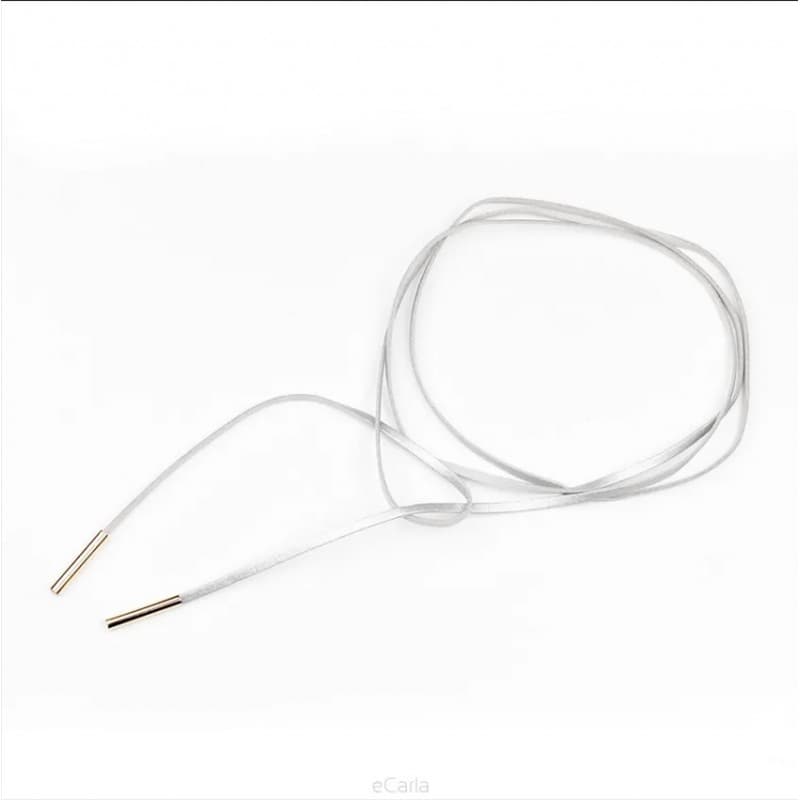 NASZYJNIK SZARY CHOKER TASIEMKA AKSAMITKA ZŁOTO