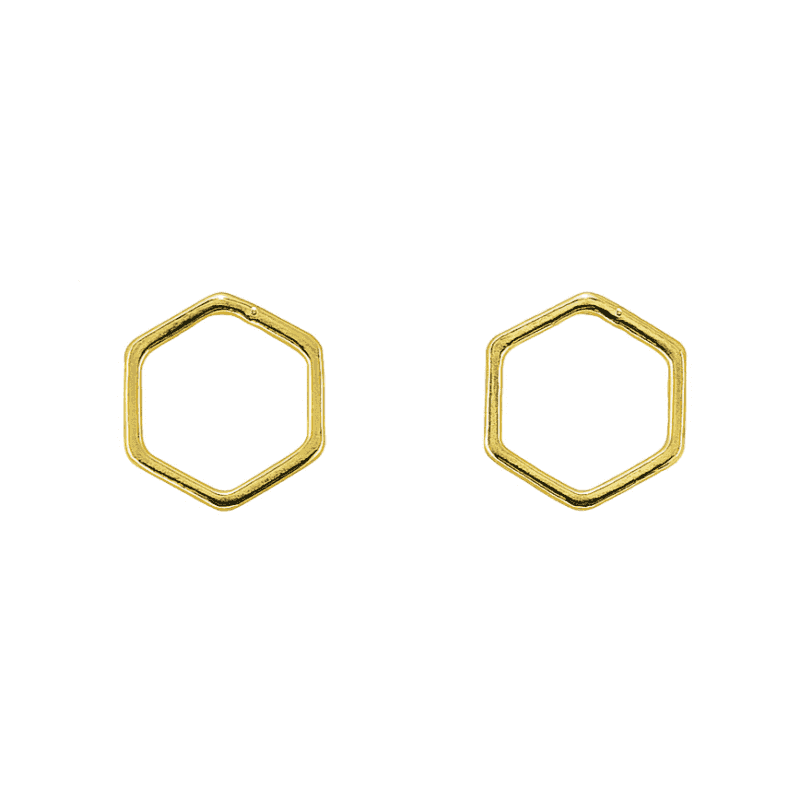 Kolczyki delikatne wielokąty, delikatne złote K314Z