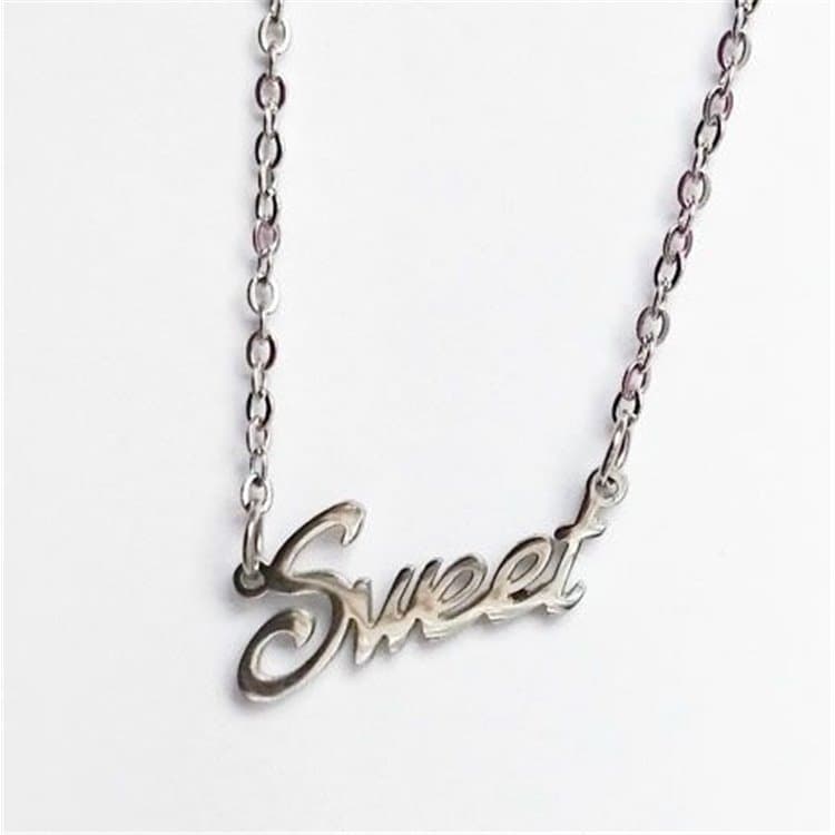 Naszyjnik stal chirurgiczna napis sweet
