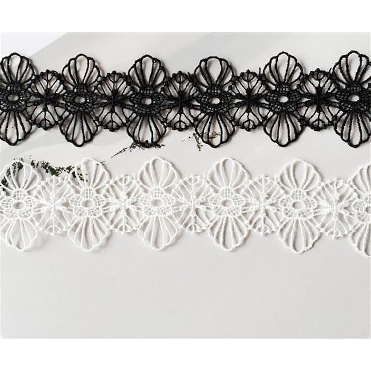 NASZYJNIK CHOKER KORONKA BIAŁY N302B