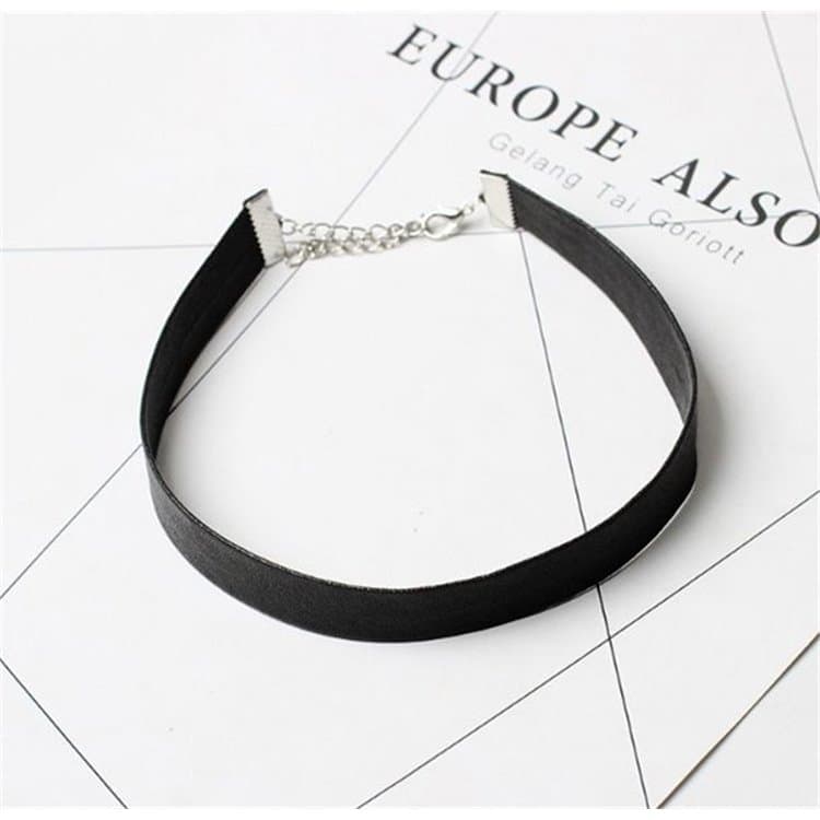 NASZYJNIK CHOKER SKÓRZANY - CZARNY N480CZ
