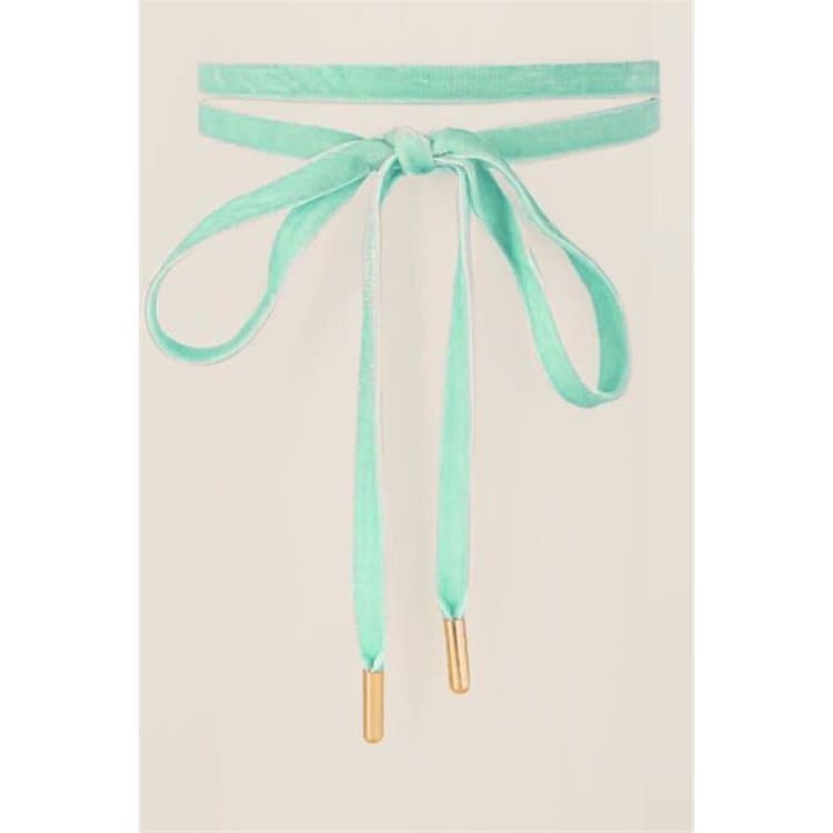 NASZYJNIK CHOKER VELVET - MIĘTOWY N484M