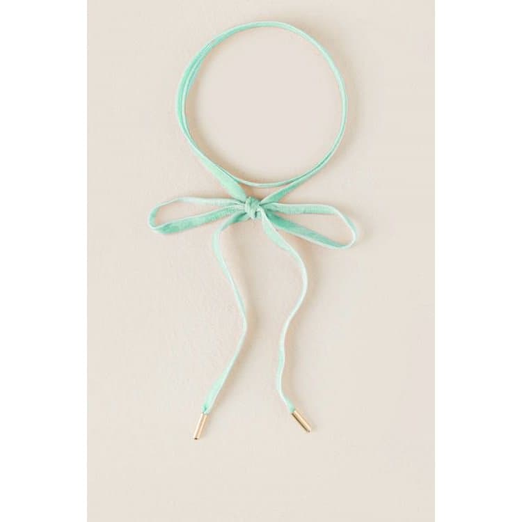 NASZYJNIK CHOKER VELVET - MIĘTOWY N484M