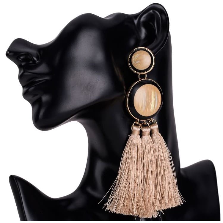 KOLCZYKI CHWOSTY KREMOWE K942K