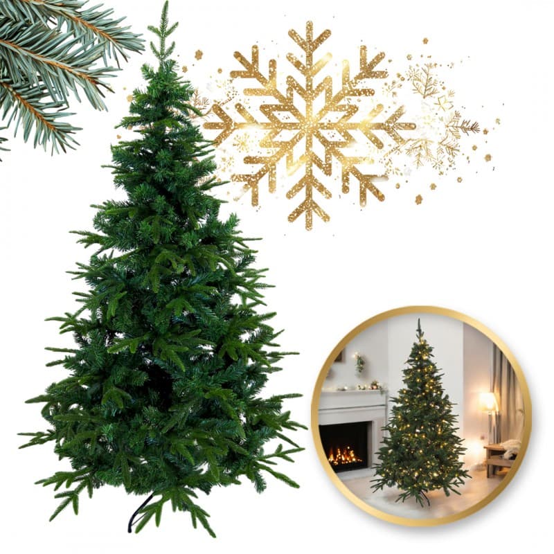 CHOINKA 180 CM SZTUCZNA PE+PCV jak żywa ŚWIERK GĘSTA